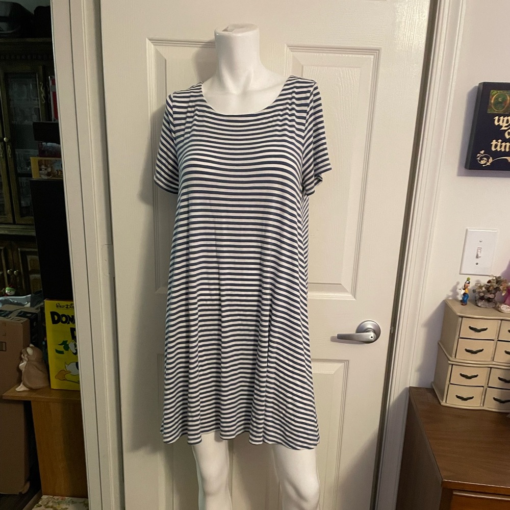 LOFT Striped Swing Dress